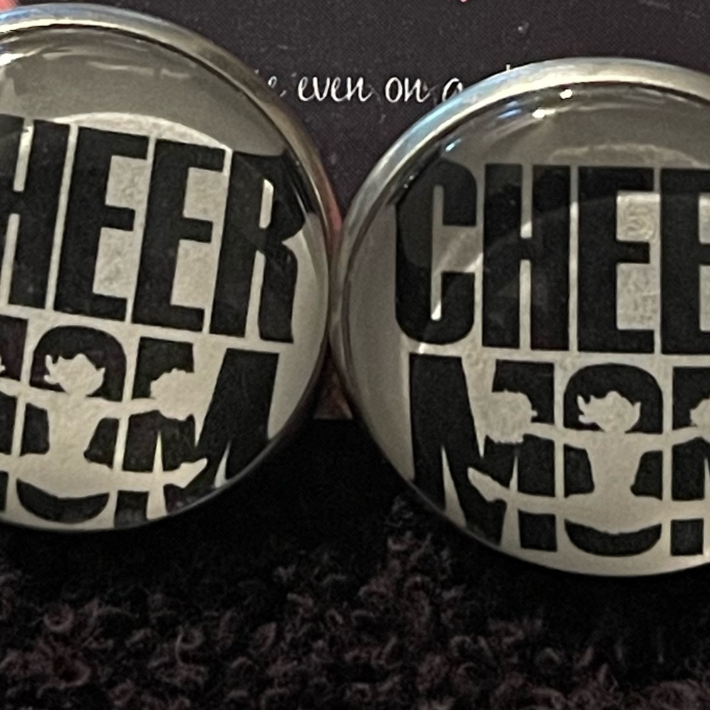 Cheer Mom Button Earring Set